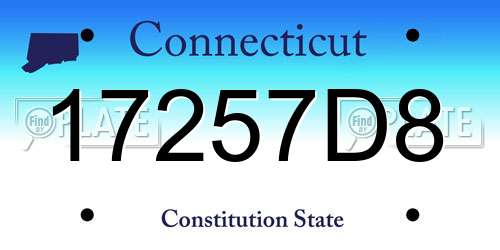 17257D8 Connecticut License Plate