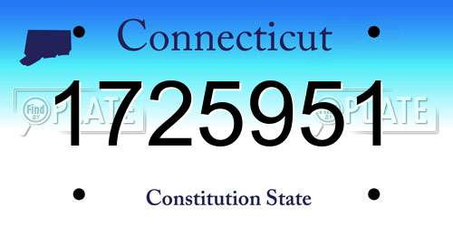 1725951 Connecticut License Plate