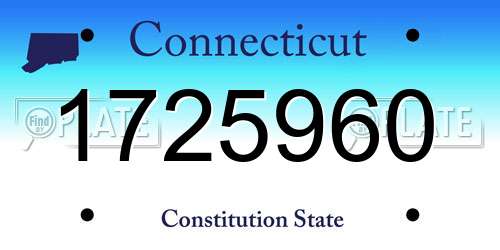1725960 Connecticut License Plate