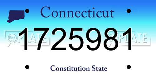 1725981 Connecticut License Plate