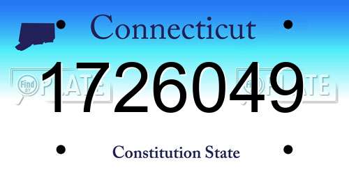 1726049 Connecticut License Plate