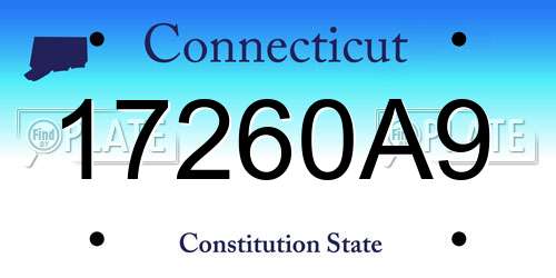 17260A9 Connecticut License Plate