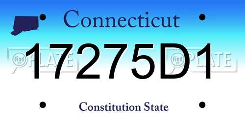 17275D1 Connecticut License Plate