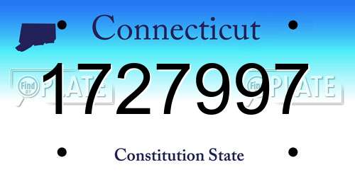 1727997 Connecticut License Plate
