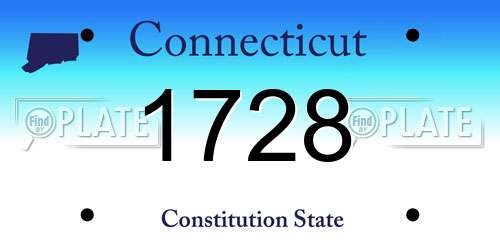1728 Connecticut License Plate