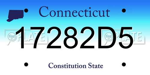 17282D5 Connecticut License Plate