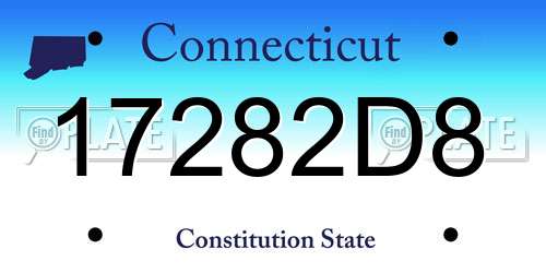 17282D8 Connecticut License Plate