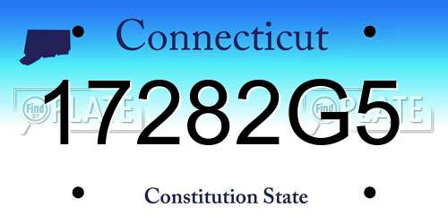 17282G5 Connecticut License Plate