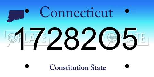 17282O5 Connecticut License Plate