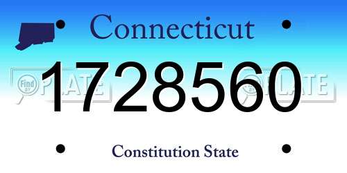 1728560 Connecticut License Plate