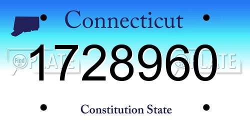 1728960 Connecticut License Plate