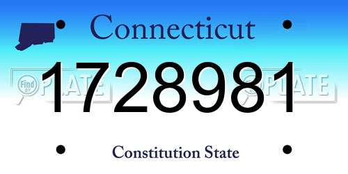 1728981 Connecticut License Plate