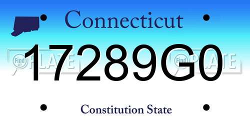 17289G0 Connecticut License Plate