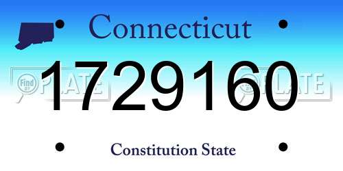 1729160 Connecticut License Plate