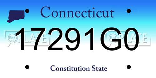 17291G0 Connecticut License Plate