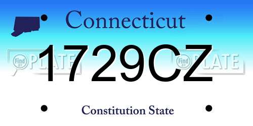 1729CZ Connecticut License Plate