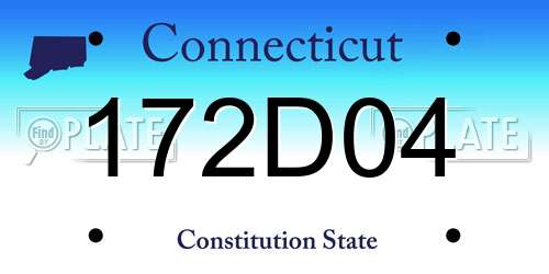 172D04 Connecticut License Plate