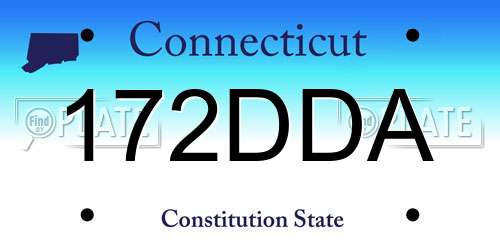 172DDA Connecticut License Plate