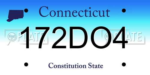 172DO4 Connecticut License Plate