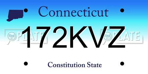 172KVZ Connecticut License Plate