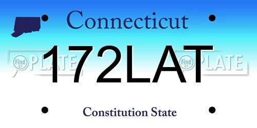 172LAT Connecticut License Plate