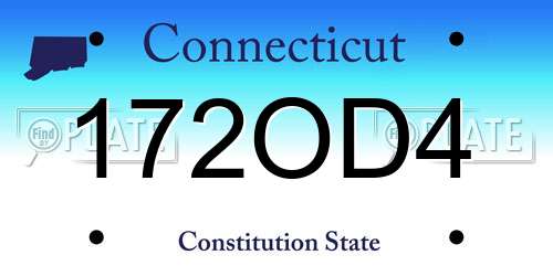 172OD4 Connecticut License Plate