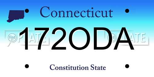 172ODA Connecticut License Plate