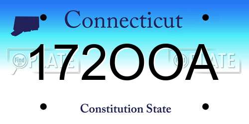 172OOA Connecticut License Plate