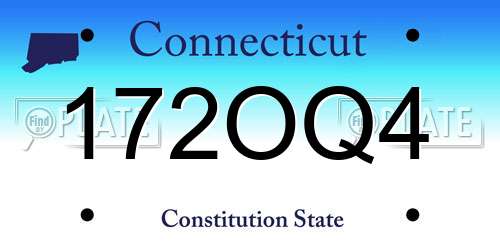 172OQ4 Connecticut License Plate