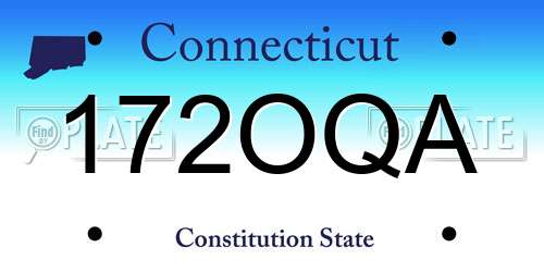 172OQA Connecticut License Plate