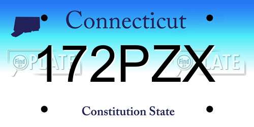 172PZX Connecticut License Plate