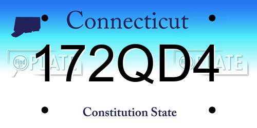 172QD4 Connecticut License Plate