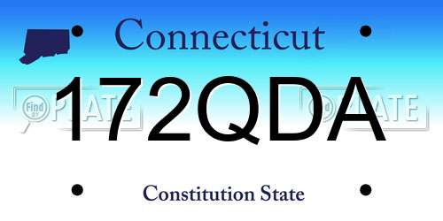 172QDA Connecticut License Plate