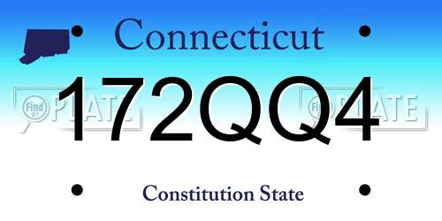172QQ4 Connecticut License Plate