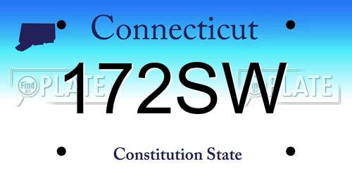 172SW Connecticut License Plate