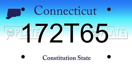 172T65 Connecticut License Plate