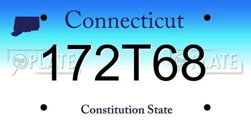 172T68 Connecticut License Plate
