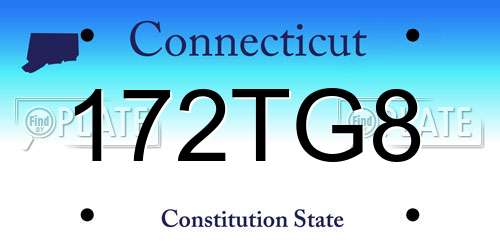 172TG8 Connecticut License Plate