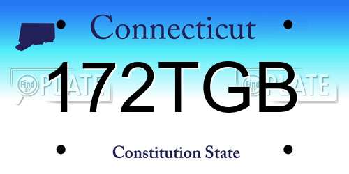 172TGB Connecticut License Plate