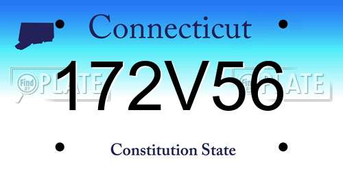 172V56 Connecticut License Plate