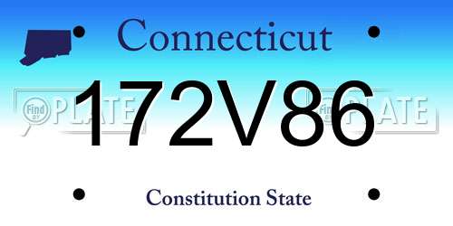 172V86 Connecticut License Plate