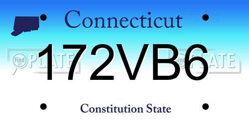 172VB6 Connecticut License Plate