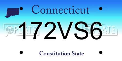 172VS6 Connecticut License Plate
