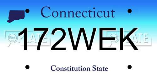 172WEK Connecticut License Plate