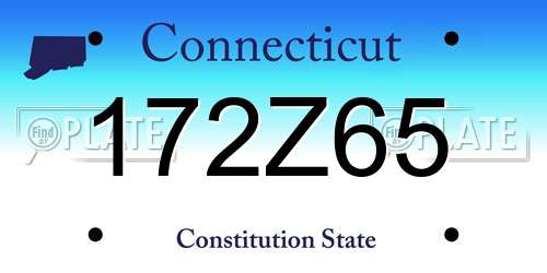 172Z65 Connecticut License Plate