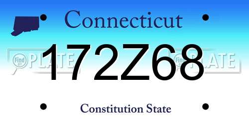 172Z68 Connecticut License Plate