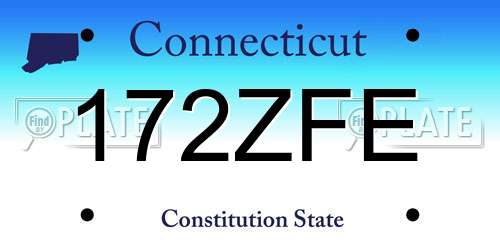 172ZFE Connecticut License Plate