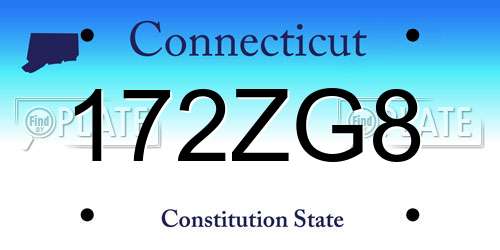 172ZG8 Connecticut License Plate