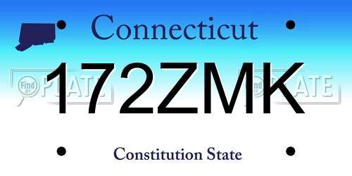 172ZMK Connecticut License Plate