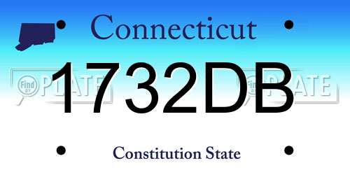 1732DB Connecticut License Plate